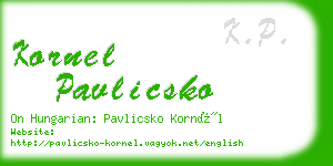 kornel pavlicsko business card